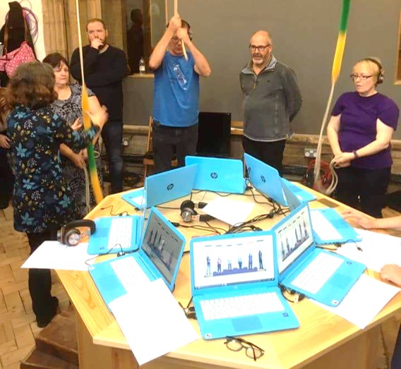 Multiple workstations at the Mancroft Ringing Discovery Centre